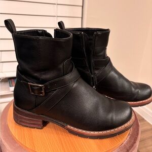 Black Leather Ankle Boots